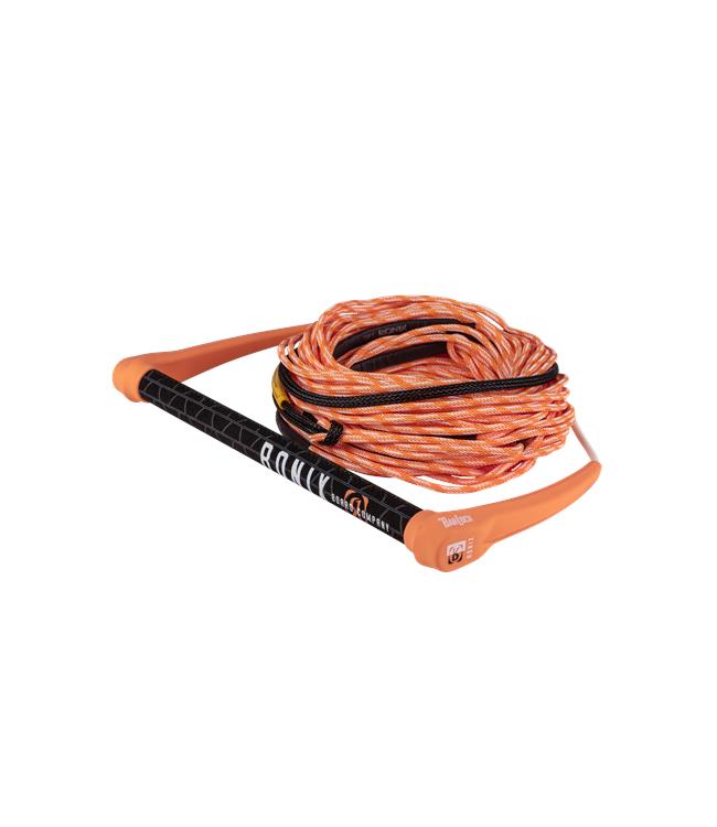 Ronix Womens Combo Wakeboard Rope & Handle - three-quarter side angle of full rope and handle setup