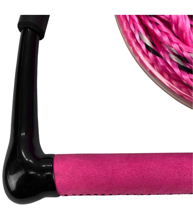 Masterline Elite Ladies Wakeboard Rope & Handle in Pink - close-up of suede grip detail