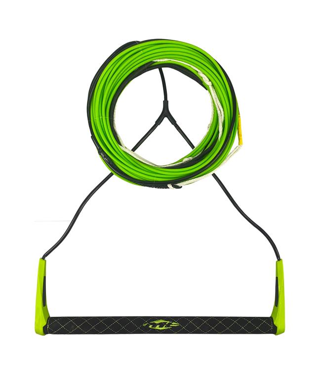 Masterline Method Wakeboard Rope & Handle in Lime - primary view of complete rope and handle