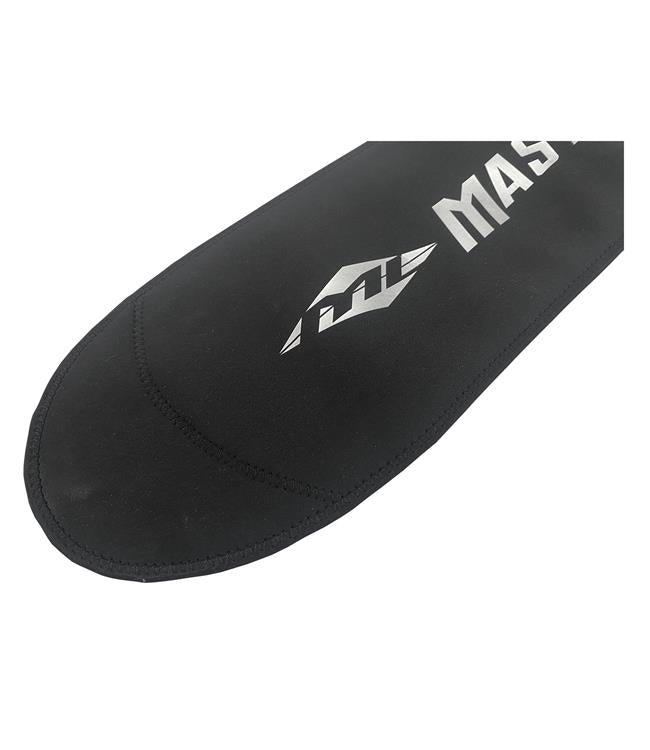 Masterline Standard Neo Ski Cover tip close-up — neoprene wrap covering the front of the slalom ski