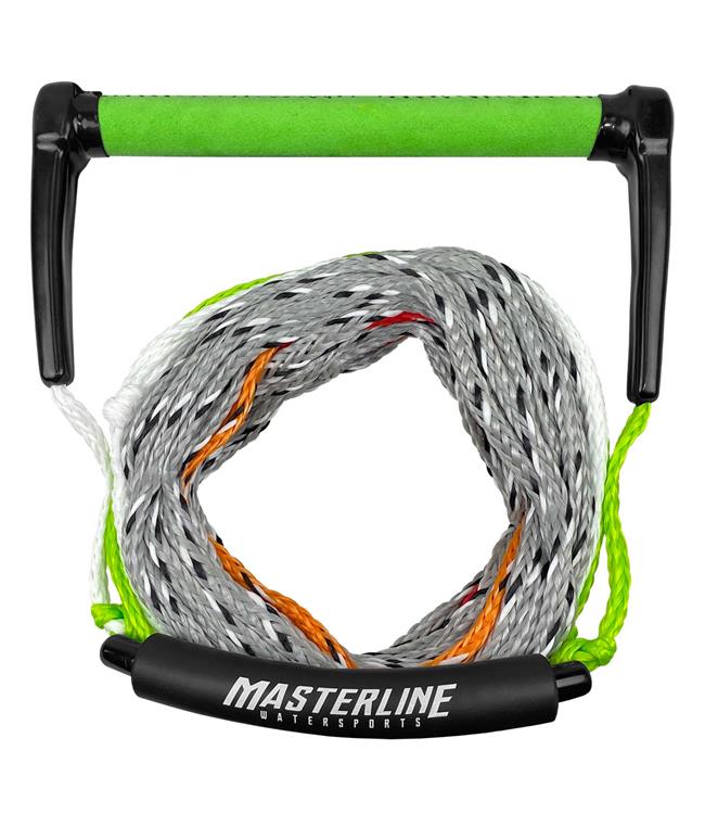 Masterline Classic Long V Rope and Handle - green colourway view of the rope and handle package