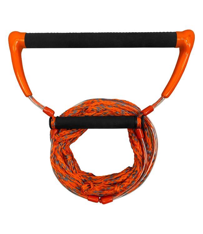 Proline 55ft Kneeboard Rope Green/Yellow - WSIA Approved Poly-E Mainline With Hexagon Foam Grip