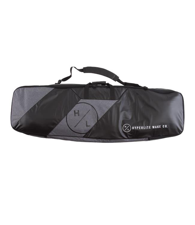 Hyperlite Producer Wakeboard Bag in Black – open interior view of the foam padded shell with accessory storage pockets