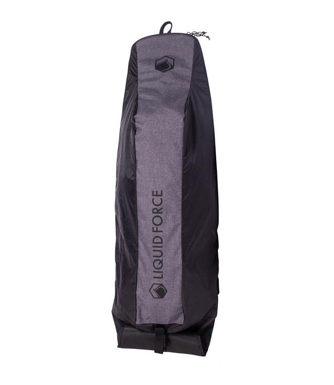 Liquid Force Roll Up Wheeled Board Bag in Black – wheeled wakeboard bag that rolls down for compact storage