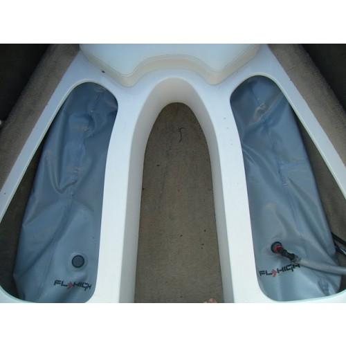 Fatsac Integrated Bow Sac installed in a wakeboat bow showing the fit against the boat hull