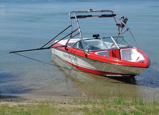 Barefoot International Tower Boom Bar W207 alternate installation view with the rider end positioned outboard