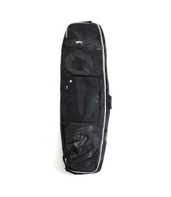Follow Case Wakeboard Bag in Black – studio shot showing the 720D nylon wake bag with carry handle and zip closure