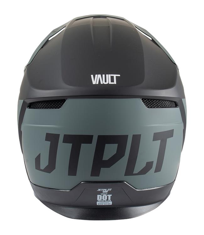 Jetpilot Vault Race Black Mens Helmet top-down view showing crown shape and shell ventilation cut-outs