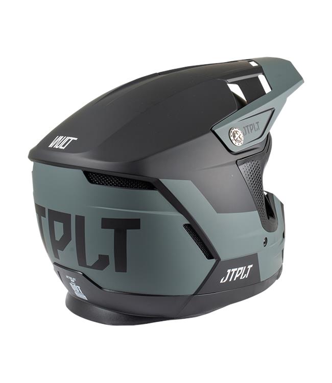 Jetpilot Vault Race Black Mens Helmet inside view showing perforated Aeroprene liner and drainage channels