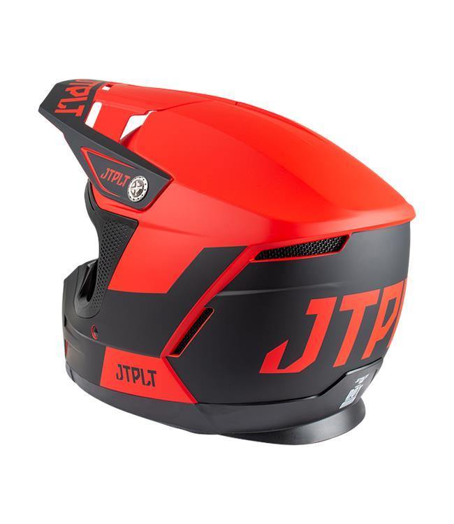 Jetpilot Vault Race Red Mens Helmet right side profile showing graphics layout and shell ventilation