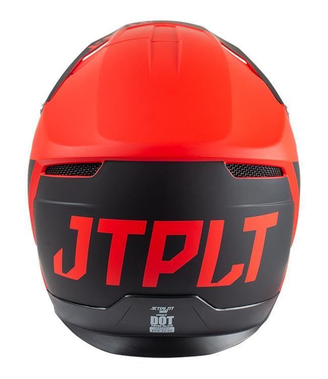 Jetpilot Vault Race Red Mens Helmet top-down view showing crown shape and shell ventilation cut-outs