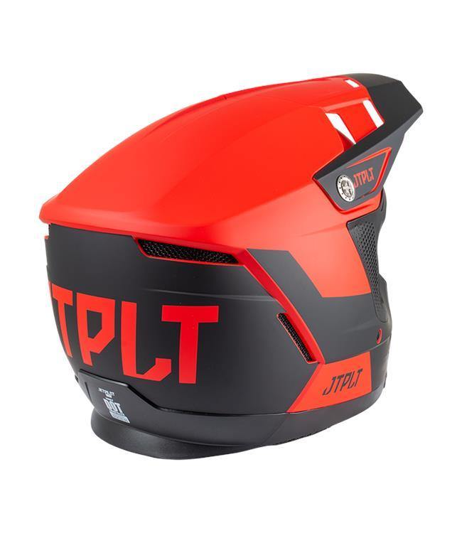 Jetpilot Vault Race Red Mens Helmet inside view showing perforated Aeroprene liner and drainage channels