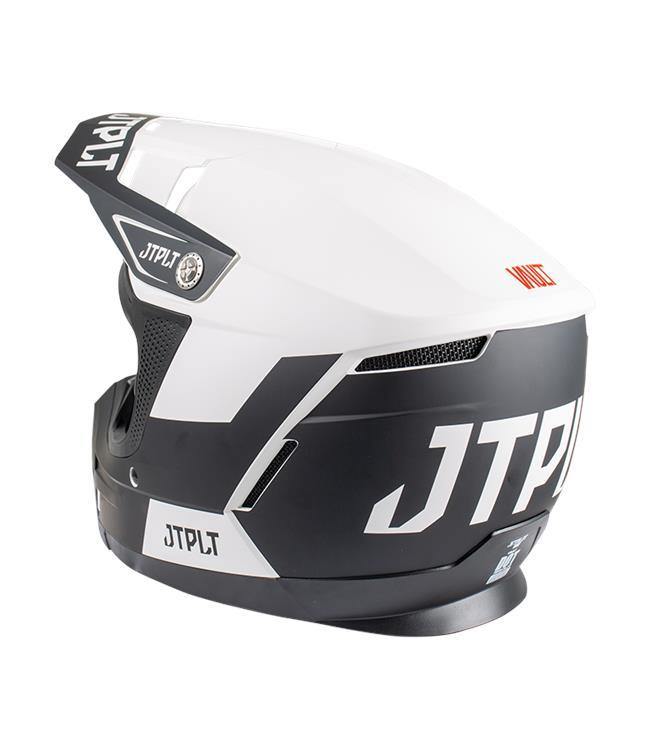 Jetpilot Vault Race White Mens Helmet rear view showing back of shell and adjustable retention strap