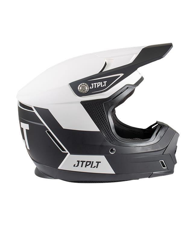 Jetpilot Vault Race White Mens Helmet inside view showing perforated Aeroprene liner and drainage channels