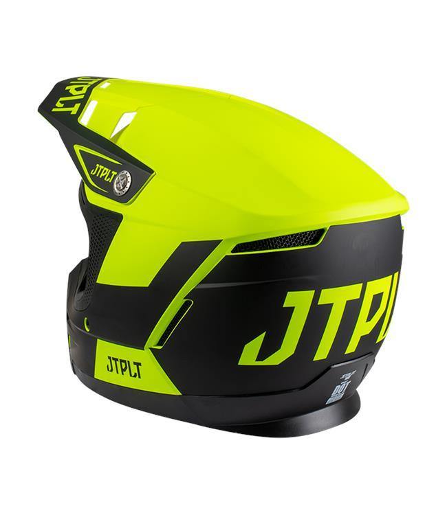 Jetpilot Vault Race Yellow Mens Helmet rear view showing back of shell and adjustable retention strap