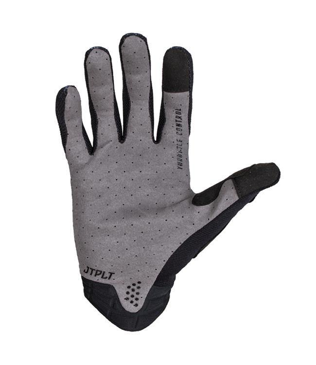 Jetpilot RX Airlite Black Mens Jetski Gloves back-of-hand view showing airflow mesh and wrist closure