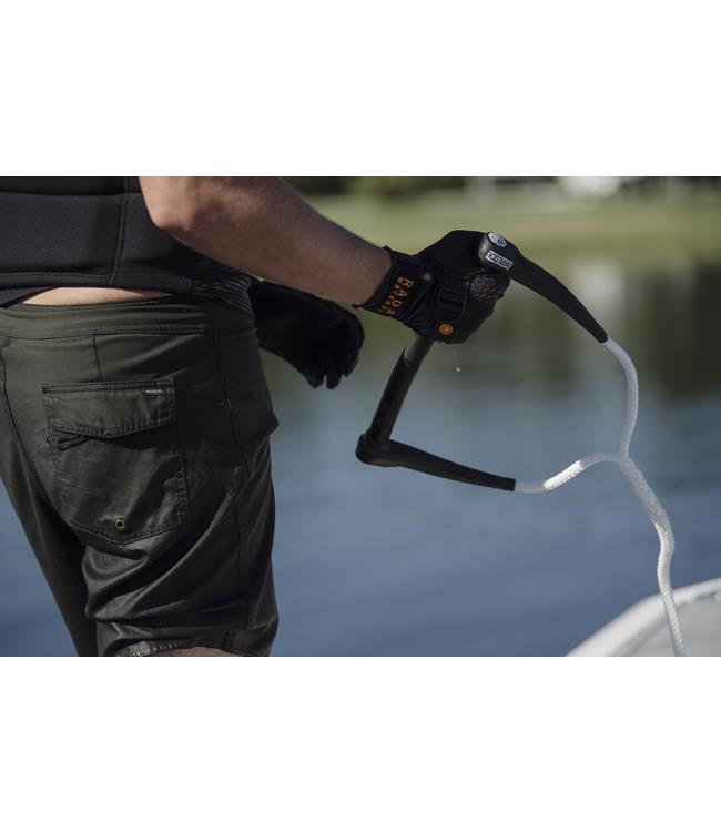 Radar Vapor Barlock Arc Grip 13" Slalom Handle - lifestyle action shot of a skier using the handle