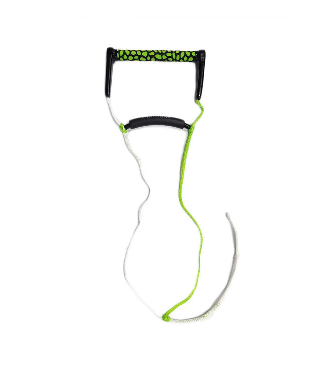 Masterline Classic Long V Handle - green colourway view of the recreational water ski handle