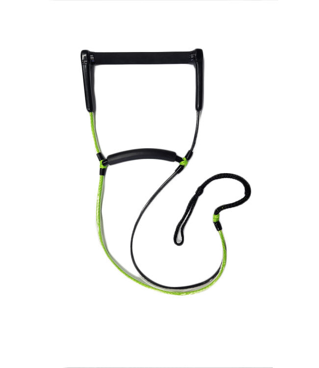 Masterline Performance Long V Handle - green colourway view of the water ski handle