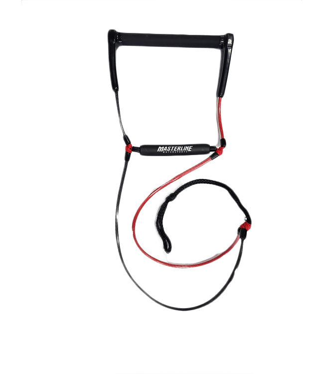 Masterline Performance Long V Handle - red colourway view of the water ski handle