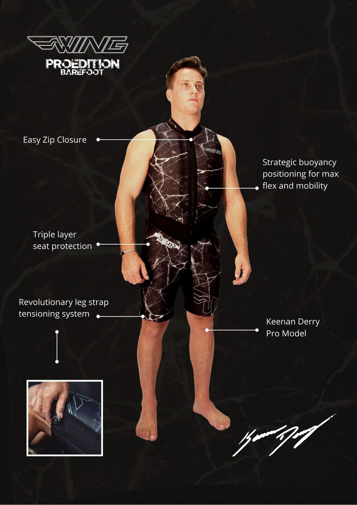 Wing Keenan Derry Pro Barefoot Suit (2022) - ORANGE - Waterskiers World