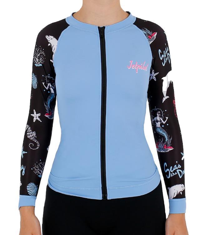 Jetpilot Seas the Day Girls Long Sleeve Rashy (2021) - Waterskiers World