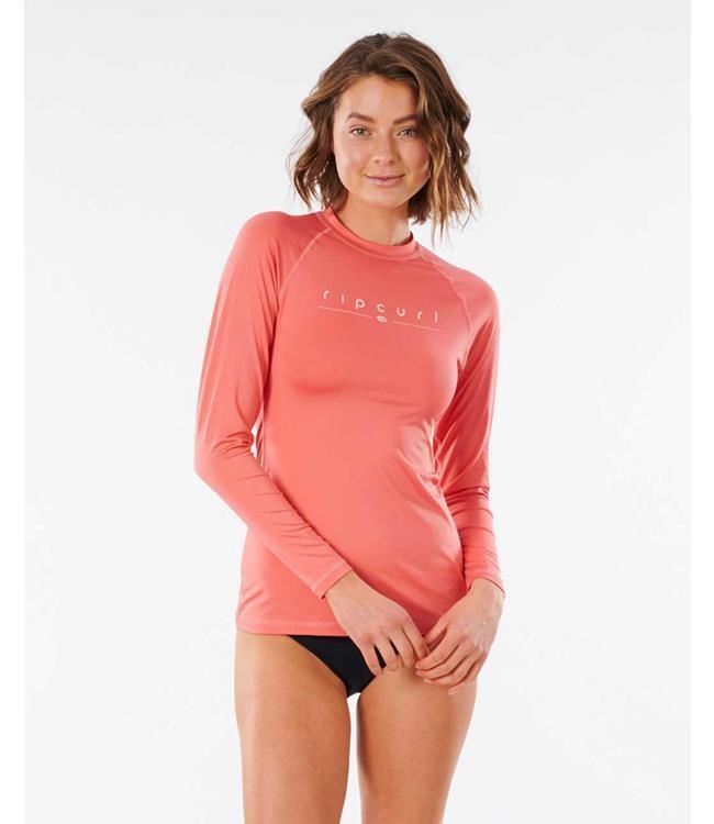 Ripcurl Golden Rays Relaxed Long Sleeve Rashy (2022) - Coral - Waterskiers World
