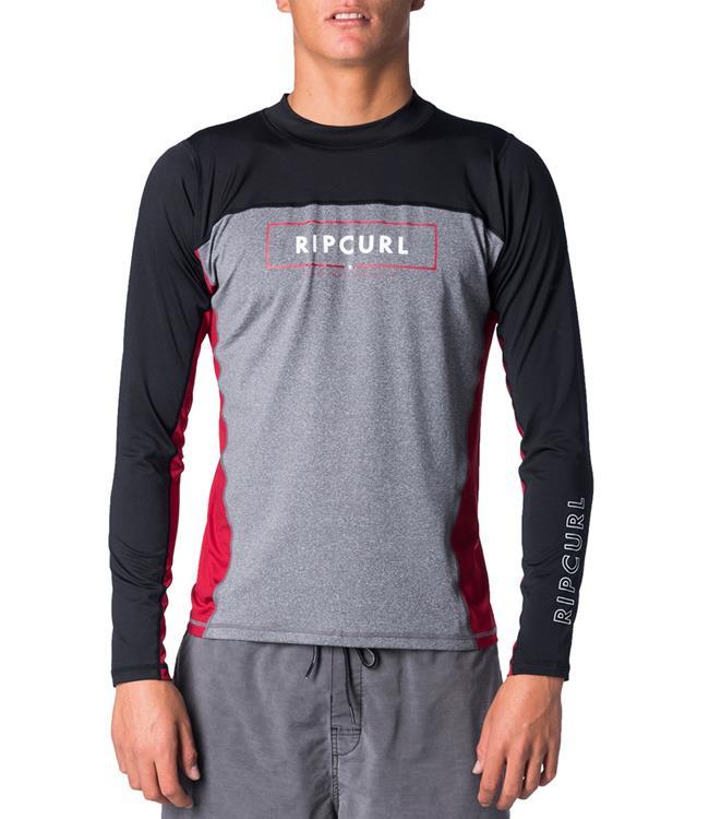 Ripcurl Underline Relaxed Long Sleeve UV Tee (2020) - Red - Waterskiers World