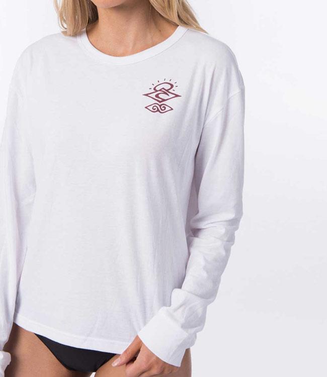Ripcurl Searchers Womens Long Sleeve UV Tee (2020) - White - Waterskiers World