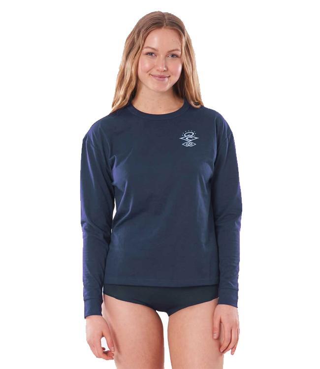 Ripcurl Searchers Womens Long Sleeve UV Tee (2021) - Navy - Waterskiers World