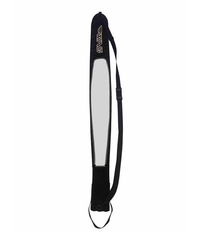 Wing Neoprene Slalom Cover with Fin Protector — neoprene slalom ski sleeve showing the integrated rigid fin guard at the tail