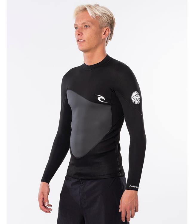 Ripcurl Omega Mens Heater Top (2022) - Black - Waterskiers World