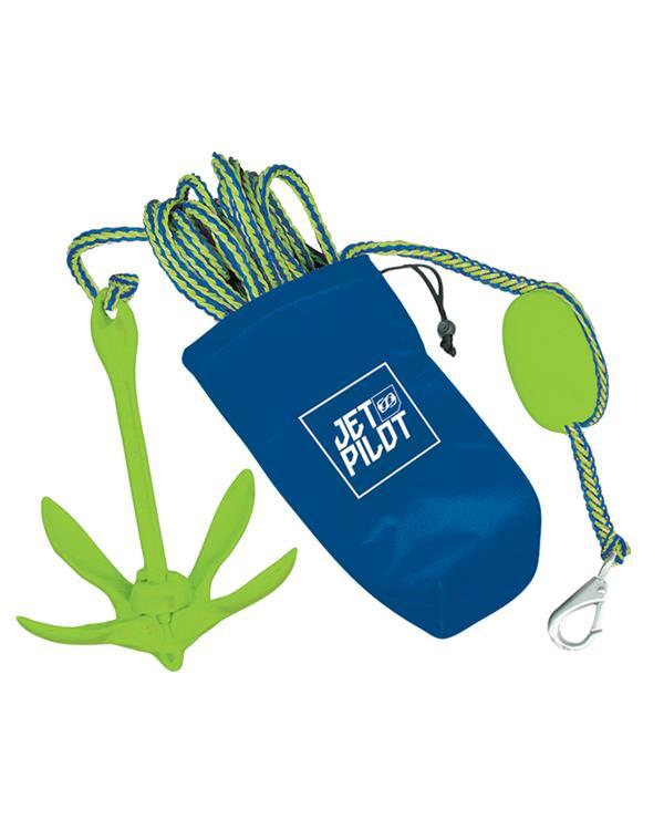 Jetpilot Complete Folding Anchor kit with rope, buoy, and folding fluke head for jet ski anchoring use