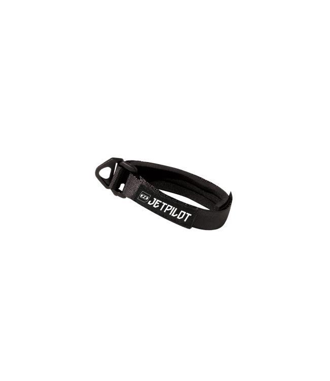 Jetpilot Floating Wristband alternate angle showing brand stamp and lanyard attachment loop for jet ski use