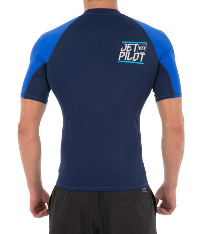 Jetpilot Corp Mens Short Sleeve Rashie (2018) - Blue back
