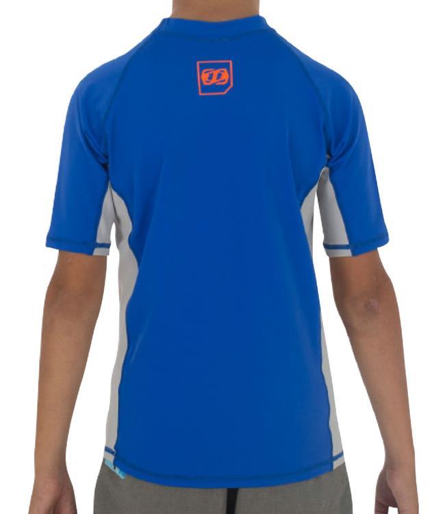 Jetpilot Corp Boys Short Sleeve Rashie (2018) - Blue/Grey BACK