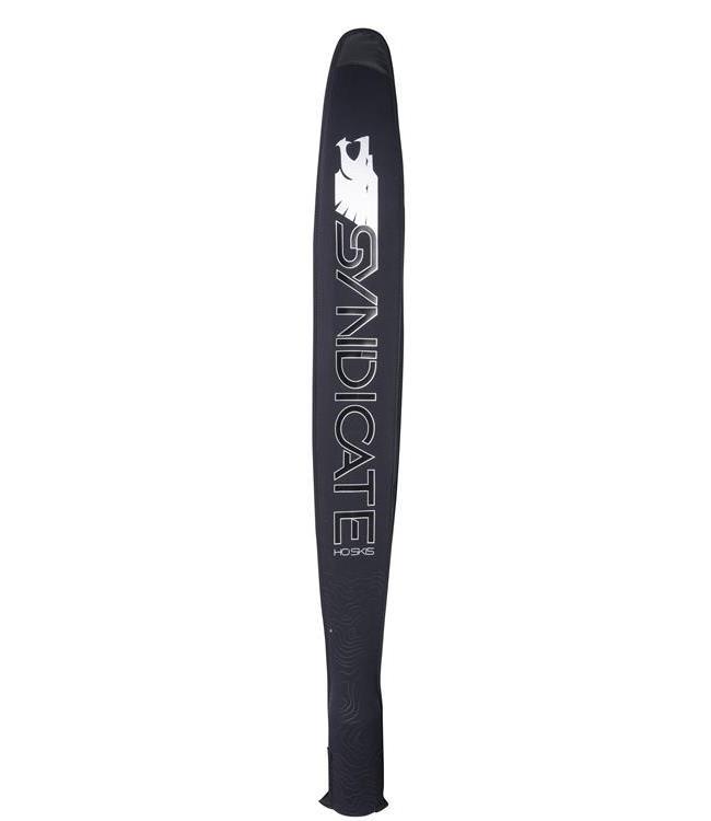 HO Syndicate Neoprene Slalom Ski Sleeve alternate angle — open sleeve design that lets the ski dry between sets